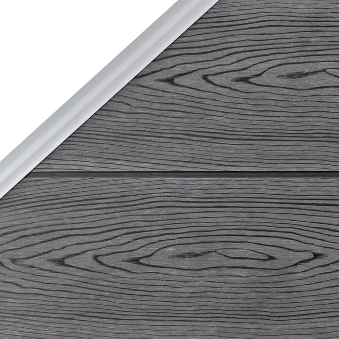 Set panouri gard, 2 pătrate + 1 oblic, gri, 446 x 186 cm, WPC - WALTI WALTI