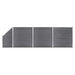Set panouri gard, 3 pătrate + 1 oblic, gri, 619x186 cm, WPC - WALTI WALTI