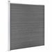 Set panouri gard, 3 pătrate + 1 oblic, gri, 619x186 cm, WPC - WALTI WALTI