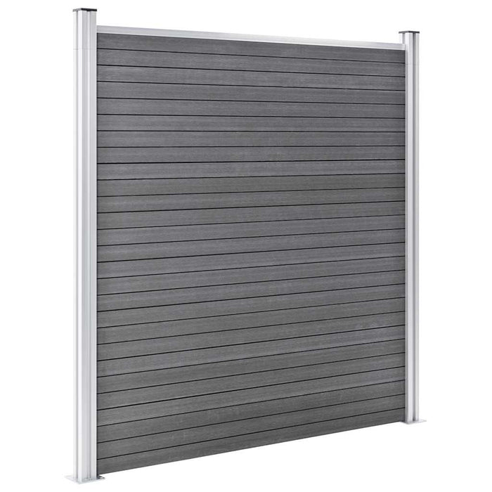 Set panouri gard, 3 pătrate + 1 oblic, gri, 619x186 cm, WPC - WALTI WALTI