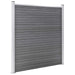 Set panouri gard, 3 pătrate + 1 oblic, gri, 619x186 cm, WPC - WALTI WALTI