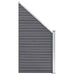 Set panouri gard, 3 pătrate + 1 oblic, gri, 619x186 cm, WPC - WALTI WALTI