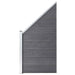Set panouri gard, 3 pătrate + 1 oblic, gri, 619x186 cm, WPC - WALTI WALTI