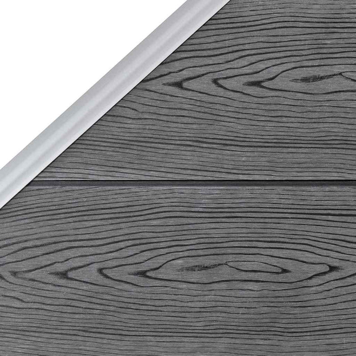 Set panouri gard, 3 pătrate + 1 oblic, gri, 619x186 cm, WPC - WALTI WALTI