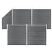 Set panouri gard, 4 pătrate + 1 oblic, gri, 792 x 186 cm, WPC - WALTI WALTI