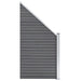 Set panouri gard, 4 pătrate + 1 oblic, gri, 792 x 186 cm, WPC - WALTI WALTI