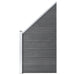 Set panouri gard, 4 pătrate + 1 oblic, gri, 792 x 186 cm, WPC - WALTI WALTI