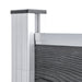 Set panouri gard, 4 pătrate + 1 oblic, gri, 792 x 186 cm, WPC - WALTI WALTI