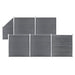 Set panouri gard, 5 pătrate + 1 oblic, gri, 965 x 186 cm, WPC - WALTI WALTI