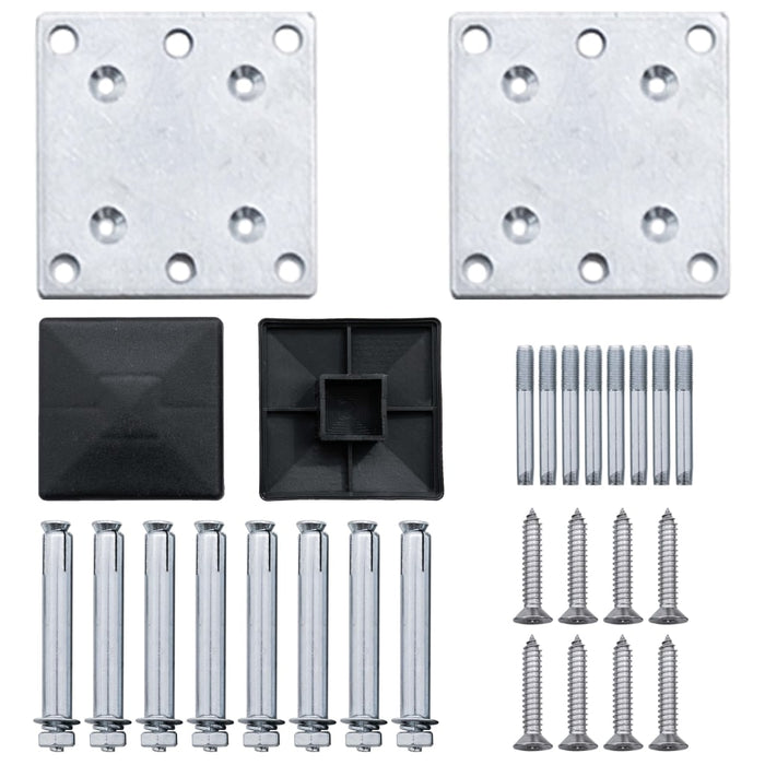 Set panouri gard, 5 pătrate + 1 oblic, gri, 965 x 186 cm, WPC - WALTI WALTI