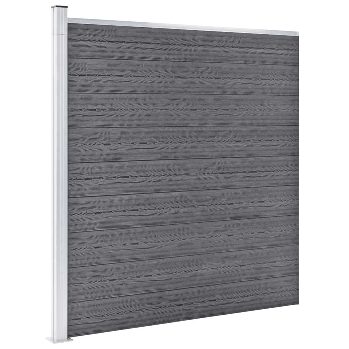 Set panouri gard, 5 pătrate + 1 oblic, gri, 965 x 186 cm, WPC - WALTI WALTI