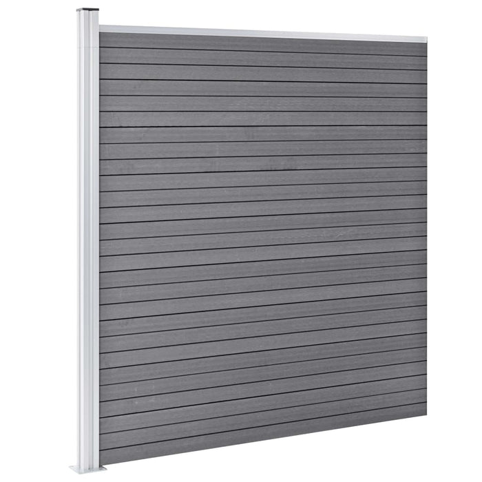 Set panouri gard, 5 pătrate + 1 oblic, gri, 965 x 186 cm, WPC - WALTI WALTI