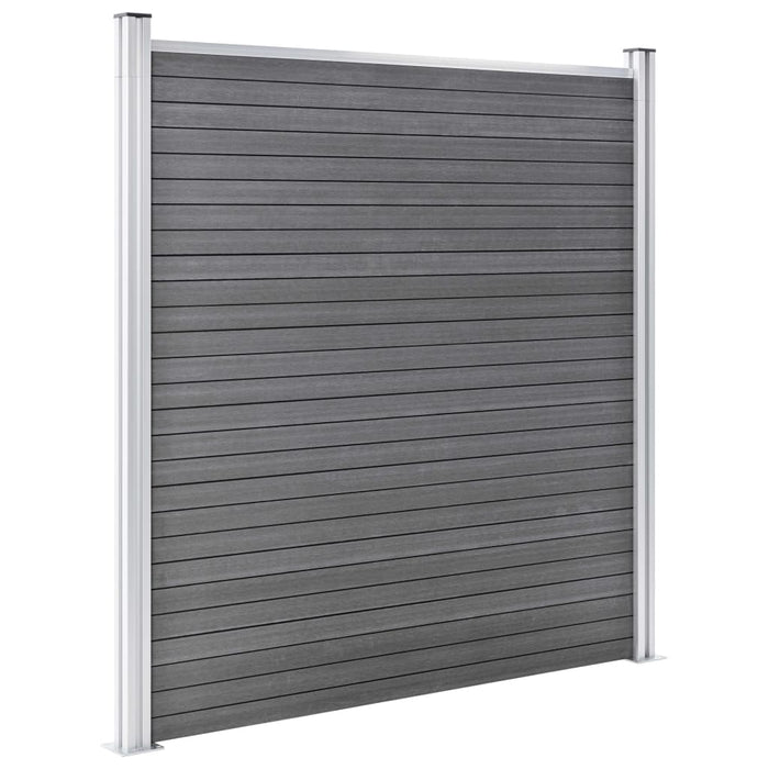Set panouri gard, 5 pătrate + 1 oblic, gri, 965 x 186 cm, WPC - WALTI WALTI