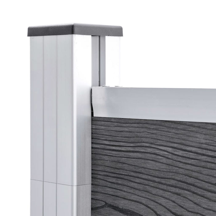 Set panouri gard, 5 pătrate + 1 oblic, gri, 965 x 186 cm, WPC - WALTI WALTI