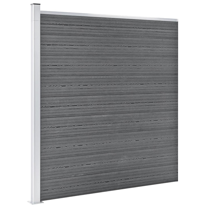 Set panouri gard, 6 pătrate + 1 oblic, gri, 1138x186 cm, WPC - WALTI WALTI