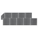 Set panouri gard, 9 pătrate + 1 oblic, gri, 1657x186 cm, WPC - WALTI WALTI