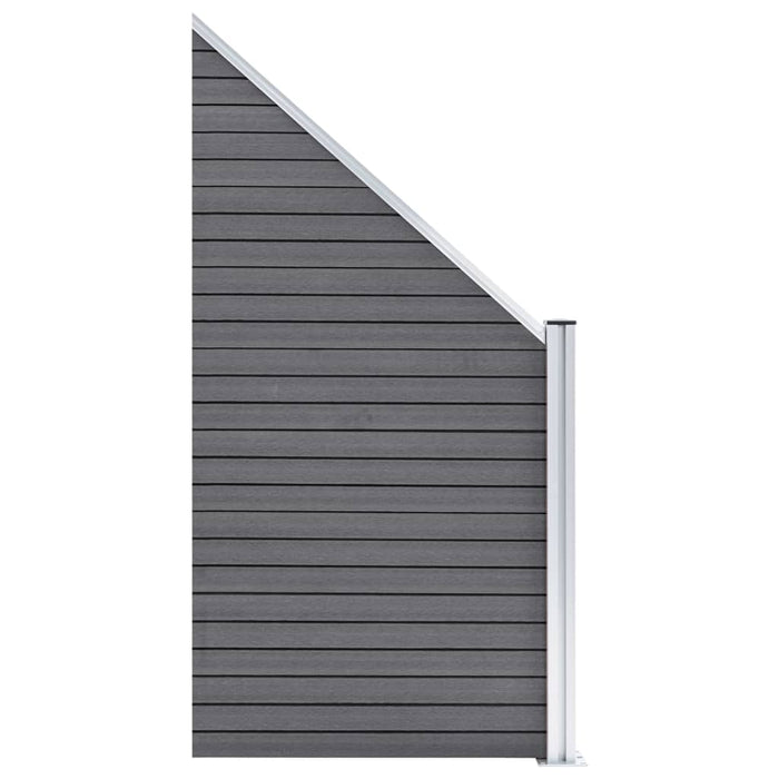Set panouri gard, 9 pătrate + 1 oblic, gri, 1657x186 cm, WPC - WALTI WALTI
