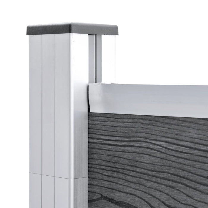 Set panouri gard, 9 pătrate + 1 oblic, gri, 1657x186 cm, WPC - WALTI WALTI