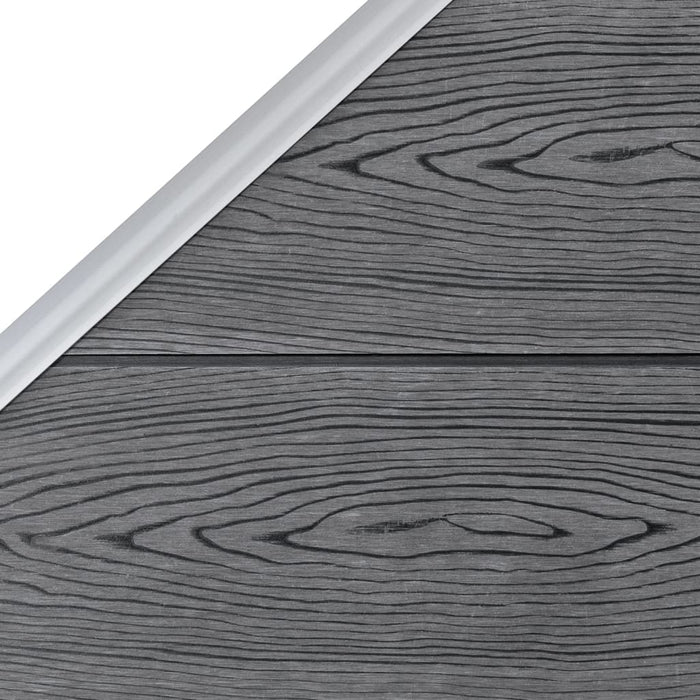Set panouri gard, 9 pătrate + 1 oblic, gri, 1657x186 cm, WPC - WALTI WALTI