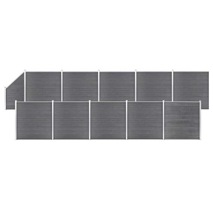 Set gard din WPC, 10 buc. pătrate + 1 oblică, 1830x186 cm, gri - WALTI WALTI