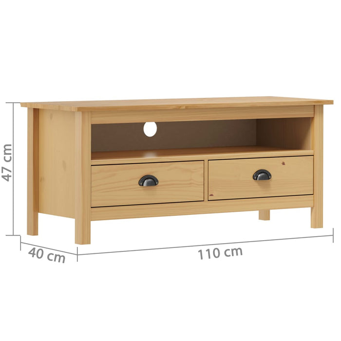 Comodă TV Hill, maro miere, 110x40x47 cm, lemn masiv de pin - WALTI WALTI