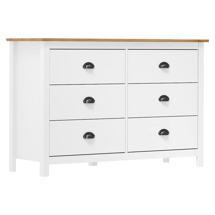 Dulap Hill, alb, 125x40x80 cm, lemn masiv de pin WALTI