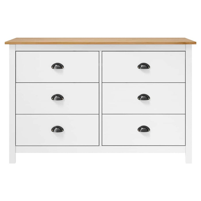 Dulap Hill, alb, 125x40x80 cm, lemn masiv de pin WALTI