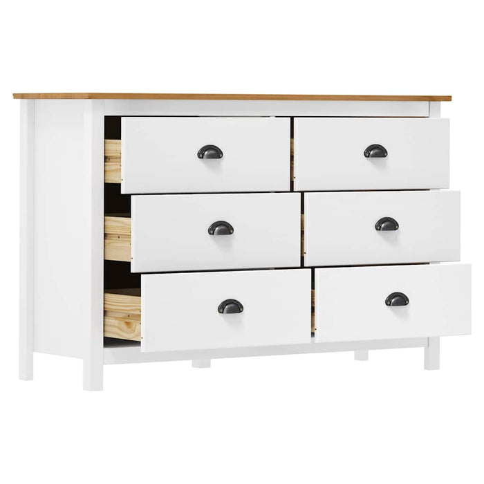 Dulap Hill, alb, 125x40x80 cm, lemn masiv de pin WALTI