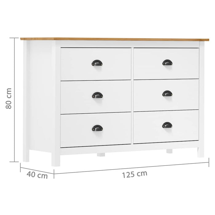 Dulap Hill, alb, 125x40x80 cm, lemn masiv de pin WALTI