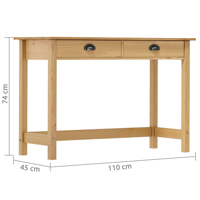 Masă consolă Hill cu 2 sertare, 110x45x74 cm, lemn masiv pin - WALTI WALTI