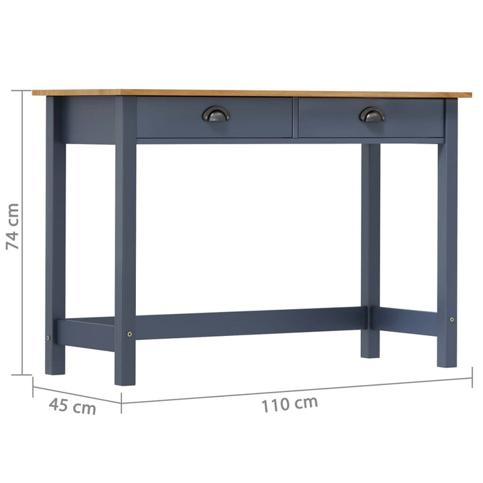 Masă consolă Hill cu 2 sertare, gri, 110x45x74 cm, lemn pin - WALTI WALTI
