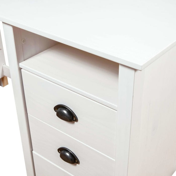 Birou Hill cu 3 sertare, 120x50x74 cm, lemn masiv de pin - WALTI WALTI