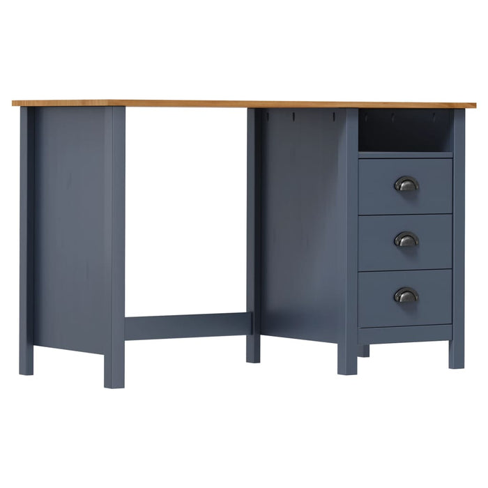 Birou Hill cu 3 sertare, gri, 120x50x74 cm, lemn masiv pin - WALTI WALTI