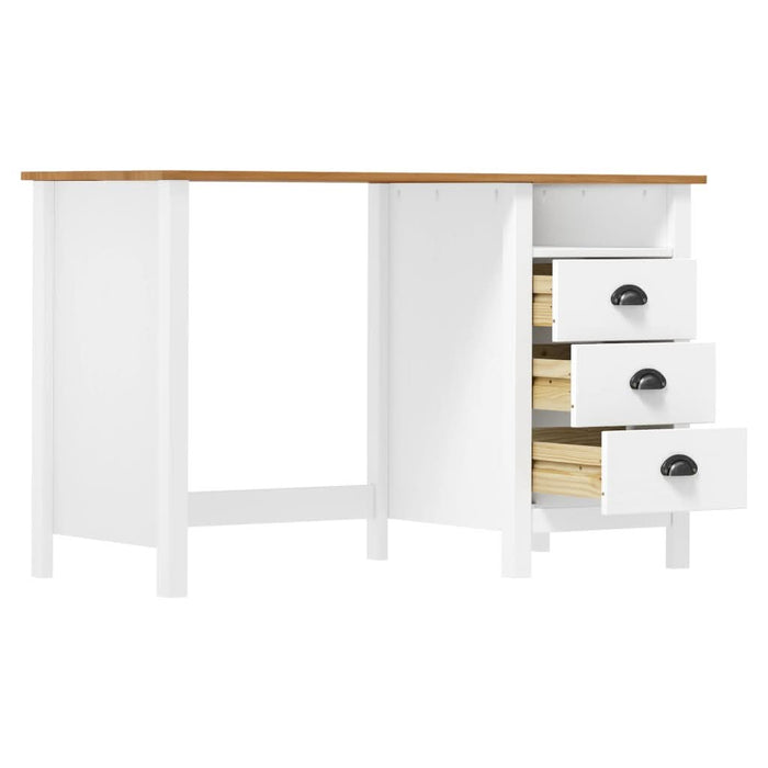 Birou Hill cu 3 sertare, 120x50x74 cm, lemn masiv de pin - WALTI WALTI