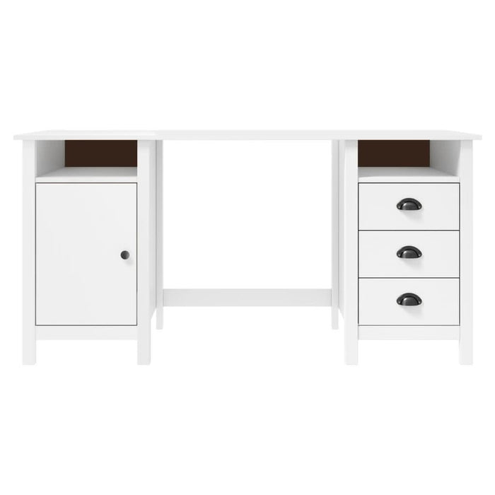 Birou Hill, alb, 150x50x74 cm, lemn masiv de pin - WALTI WALTI
