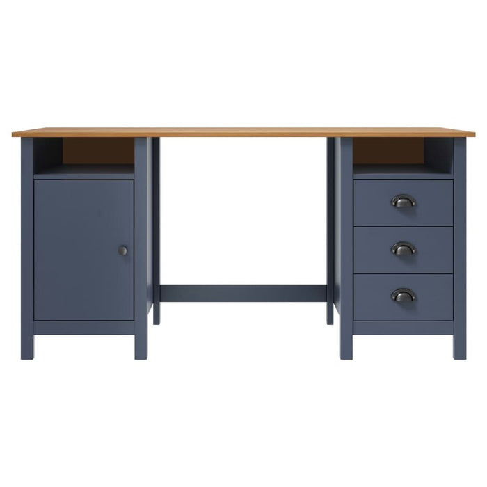 Birou Hill, gri, 150x50x74 cm, lemn masiv de pin - WALTI WALTI