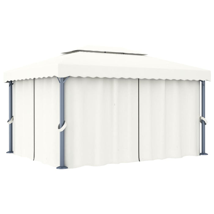 Pavilion cu perdea, alb crem, 4 x 3 m, aluminiu - WALTI WALTI