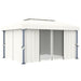 Pavilion cu perdea, alb crem, 4 x 3 m, aluminiu - WALTI WALTI