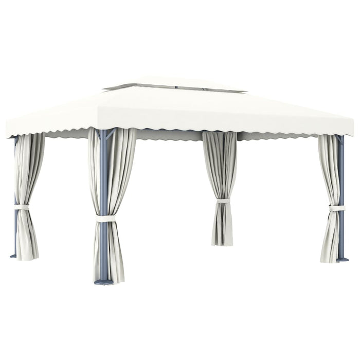 Pavilion cu perdea, alb crem, 4 x 3 m, aluminiu - WALTI WALTI