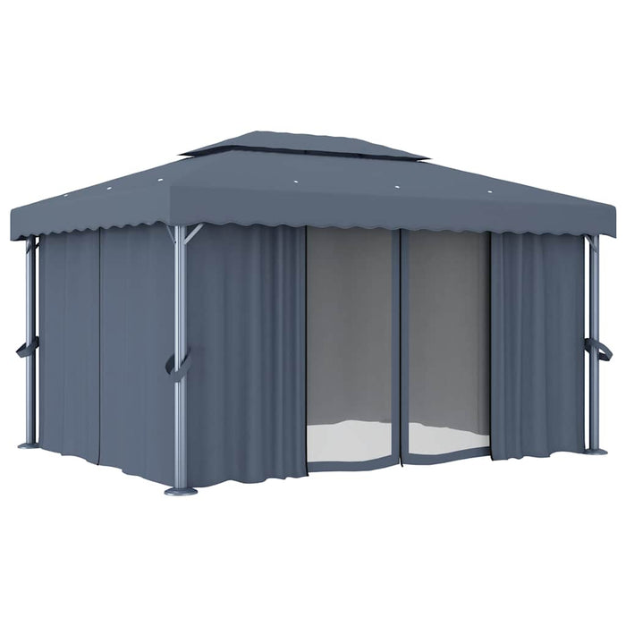 Pavilion cu perdea, antracit, 4 x 3 m, aluminiu - WALTI WALTI