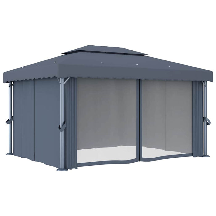 Pavilion cu perdea, antracit, 4 x 3 m, aluminiu - WALTI WALTI