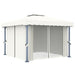 Pavilion cu perdea, alb crem, 3 x 3 m, aluminiu - WALTI WALTI