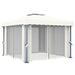 Pavilion cu perdea, alb crem, 3 x 3 m, aluminiu - WALTI WALTI