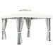 Pavilion cu perdea, alb crem, 3 x 3 m, aluminiu - WALTI WALTI