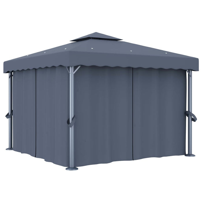 Pavilion cu perdea, antracit, 3 x 3 m, aluminiu - WALTI WALTI