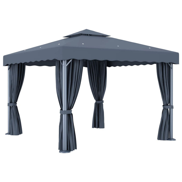 Pavilion cu perdea, antracit, 3 x 3 m, aluminiu - WALTI WALTI