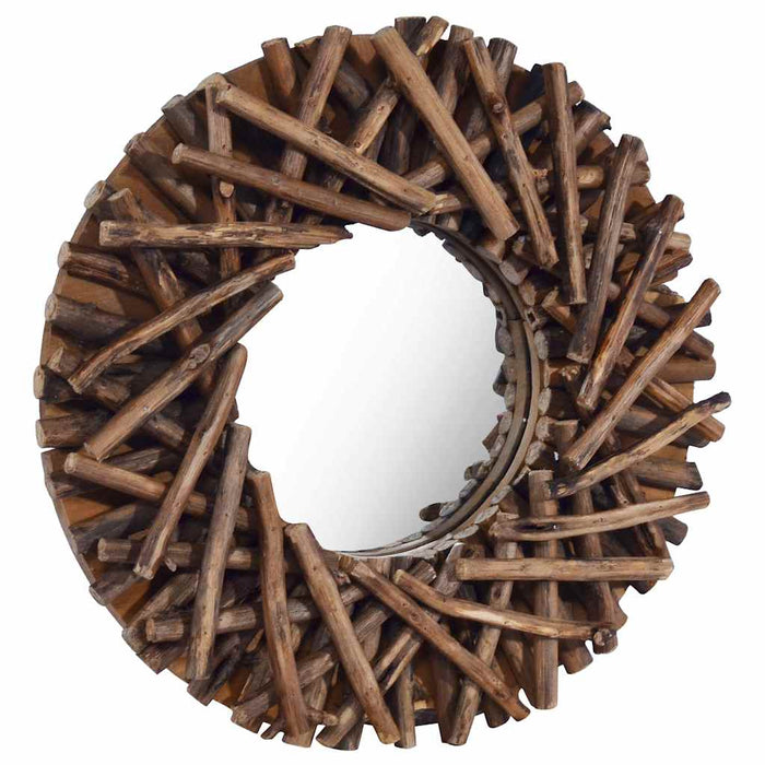 Oglindă de perete, 40 cm, tec, rotund WALTI