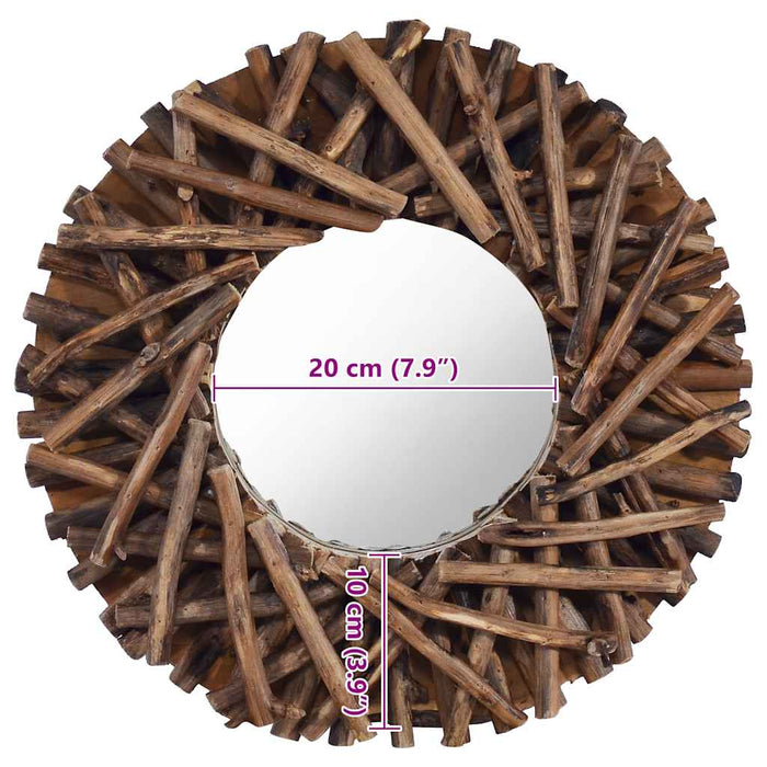 Oglindă de perete, 40 cm, tec, rotund WALTI
