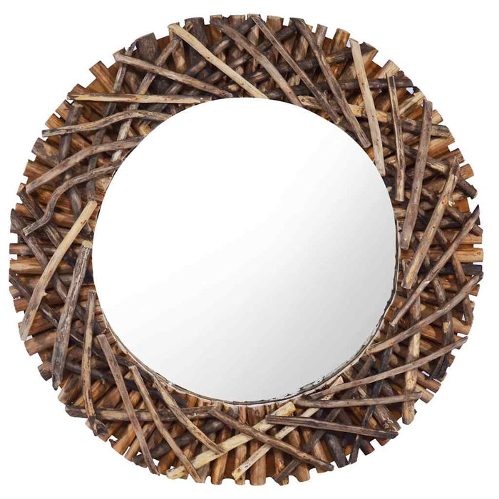Oglindă de perete, 60 cm, tec, rotund - WALTI WALTI