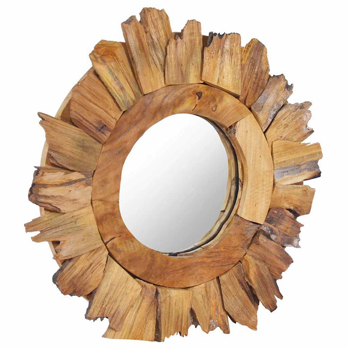 Oglindă de perete, 40 cm, tec, rotund WALTI